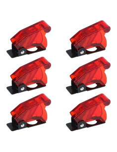 Cubierta de Interruptor de Palanca Antrader 12mm Rojo 6-Pack