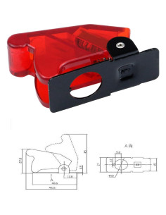 Cubierta de Interruptor de Palanca Antrader 12mm Rojo 6-Pack 2