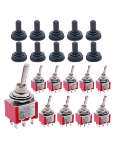 Interruptor Basculante DPDT Twidec 10 Pcs 6 Pines 125V 5A