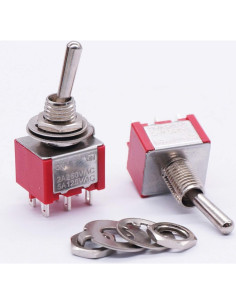 Interruptor Basculante DPDT Twidec 10 Pcs 6 Pines 125V 5A 2
