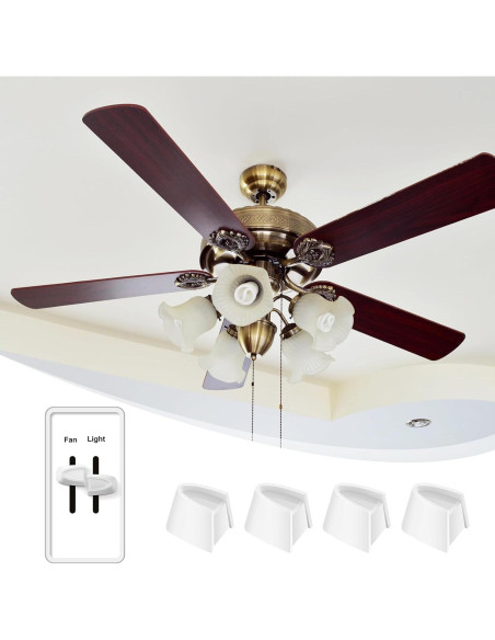 Perillas de Regulador Hoolerry 4 Pcs Blanco para Ventilador y Luz Perillas de Regulador Hoolerry 4 Pcs Blanco para Ventilador y Luz