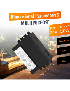 Controlador LED regulable 200W 24V Vanesa cUL TRIAC 2