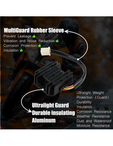 Regulador Rectificador 12V ChenXL 4 Hilos para Scooters y Motos