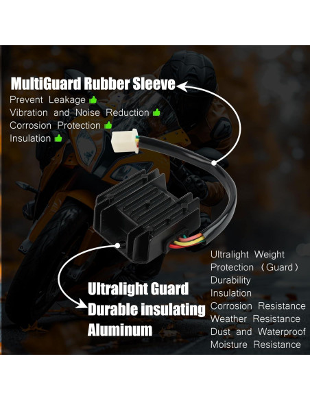 Regulador Rectificador 12V ChenXL 4 Hilos para Scooters y Motos