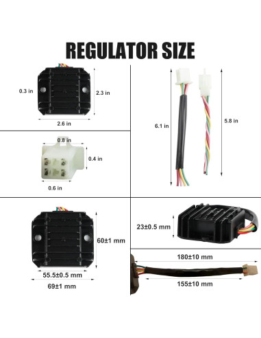 Regulador Rectificador 12V ChenXL 4 Hilos para Scooters y Motos