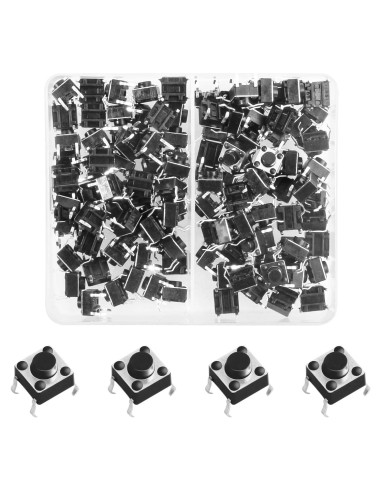 120 Interruptores Táctiles Momentáneos 4 Pines Juasky 6x6x5mm