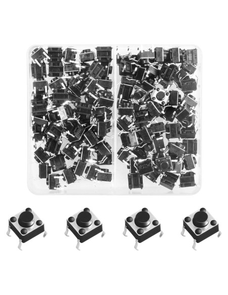 120 Interruptores Táctiles Momentáneos 4 Pines Juasky 6x6x5mm