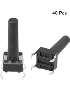 Interruptor Táctil Momentáneo uxcell 6x6x17mm 40PCS 2