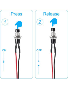 Interruptor de Botón Momentáneo 20pcs MELIFE 12V 7mm SPST 2