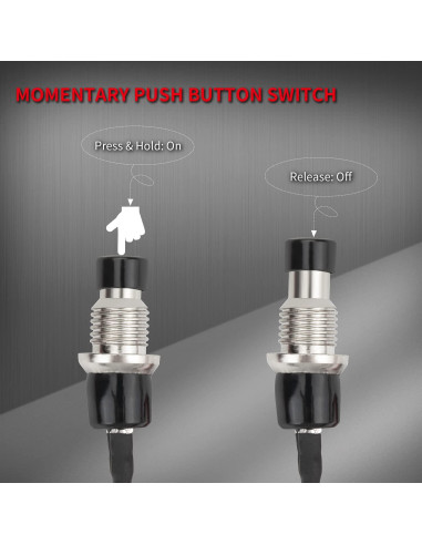 Interruptor Momentáneo SPST 2 Pines DaierTek 250VAC 1A - 10 Pack