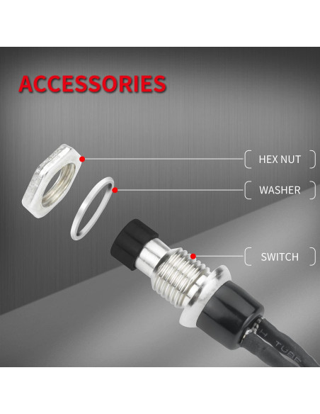 Interruptor Momentáneo SPST 2 Pines DaierTek 250VAC 1A - 10 Pack