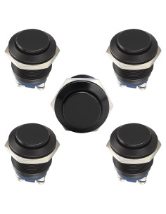 Interruptor Momentáneo STARELO 19mm IP65 5pcs Carcasa Negra
