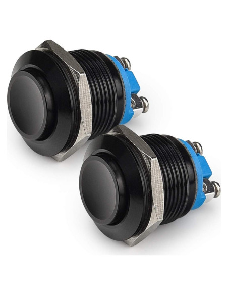 Interruptor Momentáneo APIELE 19mm 5A IP65 Carcasa Negra