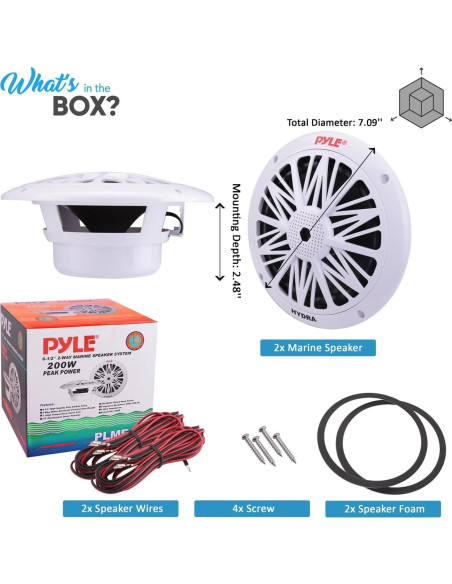 Altavoces Marinos Pyle PLMR62 de 6.5" Impermeables 200W