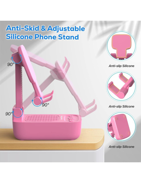 Altavoz Bluetooth Inalámbrico COMISO X8 Rosa con Soporte Altavoz Bluetooth Inalámbrico COMISO X8 Rosa con Soporte