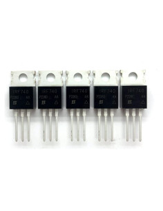 5 Transistores MOSFET IRF740 TO-220 400V 10A Vishay