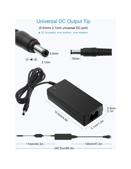 Adaptador de Corriente ALITOVE 24V 3A 72W para LED y CCTV
