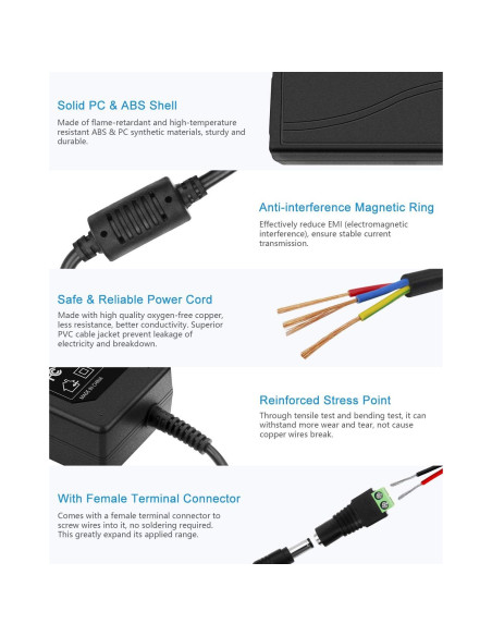 Adaptador de Corriente ALITOVE 24V 3A 72W para LED y CCTV