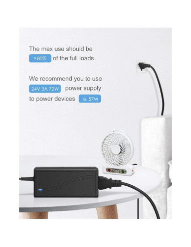 Adaptador de Corriente ALITOVE 24V 3A 72W para LED y CCTV