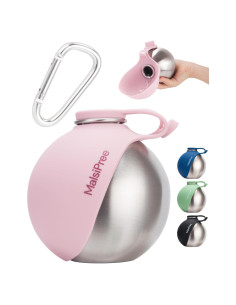 Botella de Agua Portátil Malsipree 295 ml para Perros Rosa