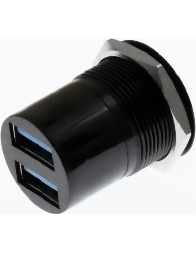 Adaptador de Montaje de Panel USB 3.0 EGOCHALLENGER Doble Negro