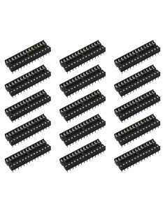 15 Zócalos DIP IC 28 Pines Doble Fila 2.54mm Jujinglobal
