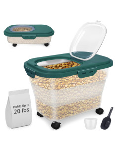 Contenedor de Almacenamiento de Comida para Perros YECERCAN 20L Hermético Verde