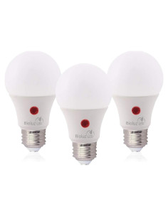 Bombillas LED Bioluz Dusk to Dawn 9W 3000K Paquete de 3