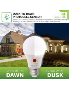 Bombillas LED Bioluz Dusk to Dawn 9W 3000K Paquete de 3 2