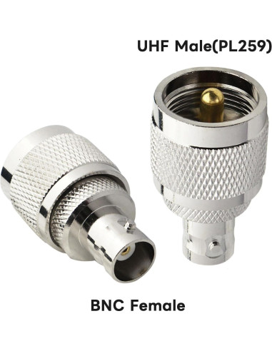 Conector Coaxial UHF a BNC Boobrie - Adaptador 2 Piezas