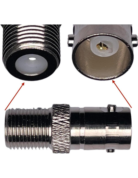 Adaptador BNC hembra a F tipo CESS - 4 unidades