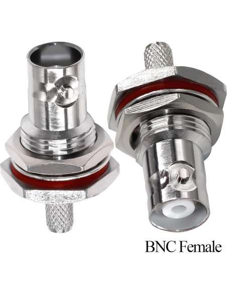 10 Conectores Crimp BNC Femenino Impermeables TUOLNK 6 GHz