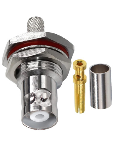 10 Conectores Crimp BNC Femenino Impermeables TUOLNK 6 GHz