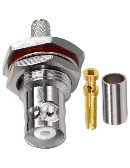 10 Conectores Crimp BNC Femenino Impermeables TUOLNK 6 GHz