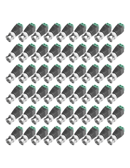 Conector Balun BNC Masculino CCTV 65 Pcs para Cat5/Cat6