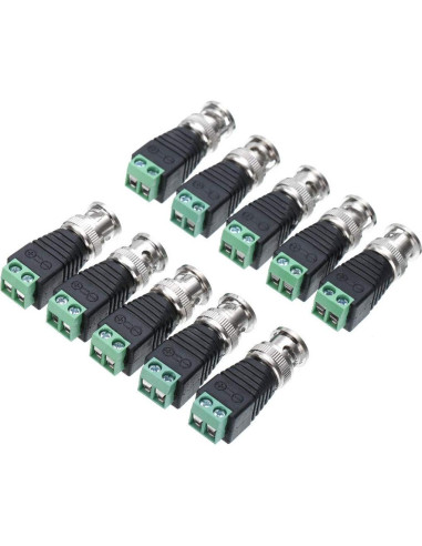 Conector Balun BNC Masculino CCTV 65 Pcs para Cat5/Cat6