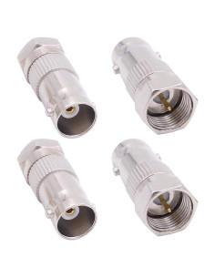 Adaptador F macho a BNC hembra 75 ohm 4-pack Fancasee