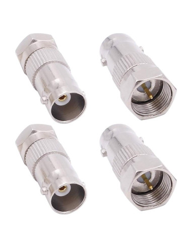 Adaptador F macho a BNC hembra 75 ohm 4-pack Fancasee