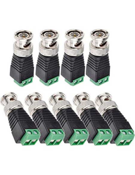 Conector Balun BNC Masculino CCTV 65 Pcs para Cat5/Cat6