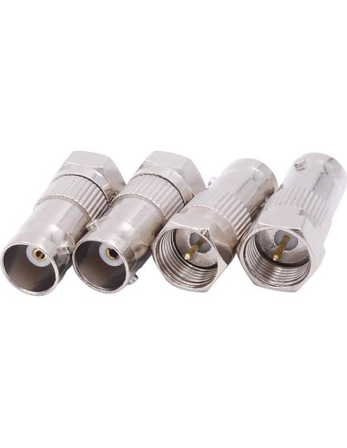Adaptador F macho a BNC hembra 75 ohm 4-pack Fancasee