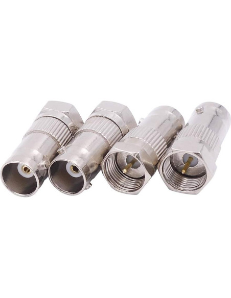 Adaptador F macho a BNC hembra 75 ohm 4-pack Fancasee