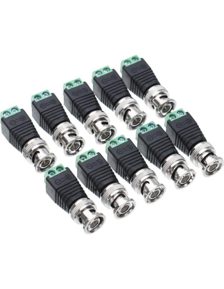Conector Balun BNC Masculino CCTV 65 Pcs para Cat5/Cat6