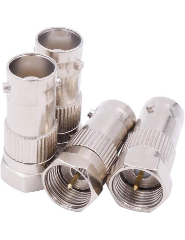 Adaptador F macho a BNC hembra 75 ohm 4-pack Fancasee