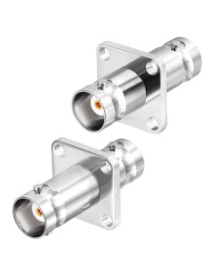Adaptador BNC hembra a hembra Superbat con brida 4 agujeros