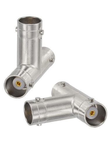 Adaptador en T BNC Eightwood 2pcs hembra 50 ohmios para CCTV