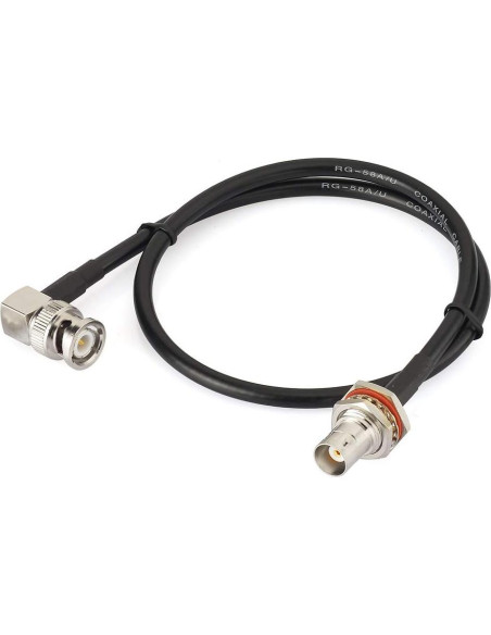 Adaptador BNC hembra a macho Eightwood 50cm RG58 50Ohm
