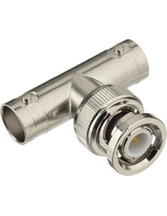 Adaptador BNC en T Eightwood 2-Pack, Macho a Doble Hembra 50 Ohm 2