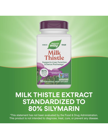 Cardo Mariano Nature's Way 60 Cápsulas 175 mg Silimarina Vegano