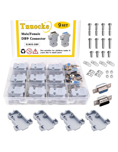 Kit de Adaptadores DB9 Tnuocke 18 Piezas Conectores Macho/Hembra