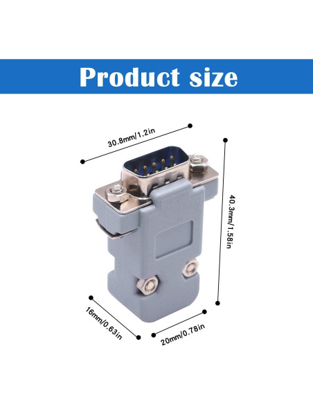 Kit de Adaptadores DB9 Tnuocke 18 Piezas Conectores Macho/Hembra